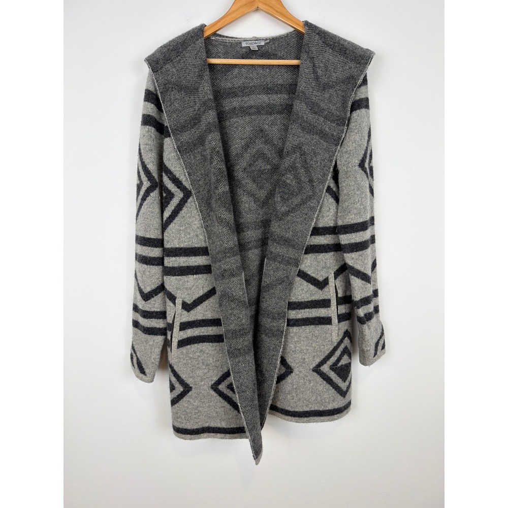 Toad & Co Hooded Coat 100% Lambswool Pockets Western Boho Lagenlook Granola